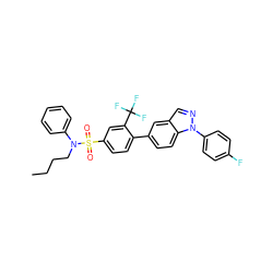 CCCCN(c1ccccc1)S(=O)(=O)c1ccc(-c2ccc3c(cnn3-c3ccc(F)cc3)c2)c(C(F)(F)F)c1 ZINC000049793755