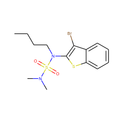 CCCCN(c1sc2ccccc2c1Br)S(=O)(=O)N(C)C ZINC000115231885