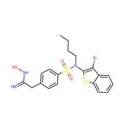 CCCCN(c1sc2ccccc2c1Br)S(=O)(=O)c1ccc(CC(=N)NO)cc1 ZINC001772611297