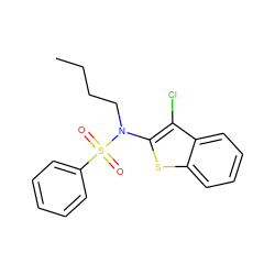 CCCCN(c1sc2ccccc2c1Cl)S(=O)(=O)c1ccccc1 ZINC000115231064