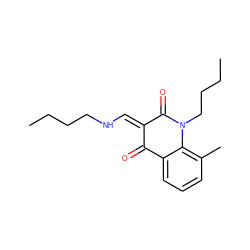 CCCCN/C=C1\C(=O)c2cccc(C)c2N(CCCC)C1=O ZINC000473108573