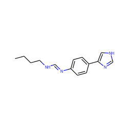 CCCCN/C=N/c1ccc(-c2c[nH]cn2)cc1 ZINC000013822055