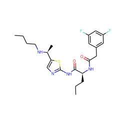 CCCCN[C@@H](C)c1cnc(NC(=O)[C@H](CCC)NC(=O)Cc2cc(F)cc(F)c2)s1 ZINC000028827380