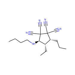 CCCCN[C@@H]1[C@@H](CC)[C@@H](CCC)C(C#N)(C#N)C1(C#N)C#N ZINC000019940068