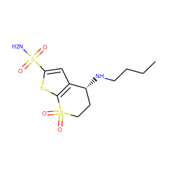 CCCCN[C@@H]1CCS(=O)(=O)c2sc(S(N)(=O)=O)cc21 ZINC000026472110