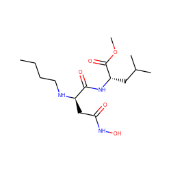 CCCCN[C@H](CC(=O)NO)C(=O)N[C@@H](CC(C)C)C(=O)OC ZINC000040865171