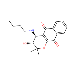 CCCCN[C@H]1C2=C(OC(C)(C)[C@@H]1O)C(=O)c1ccccc1C2=O ZINC000029134717