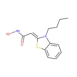 CCCCN1/C(=C/C(=O)NO)Sc2ccccc21 ZINC000013553214