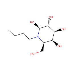 CCCCN1[C@@H](O)[C@H](O)[C@@H](O)[C@@H](O)[C@H]1CO ZINC000040938838