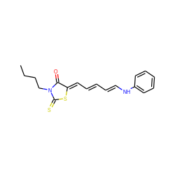 CCCCN1C(=O)/C(=C/C=C/C=C/Nc2ccccc2)SC1=S ZINC000004797769