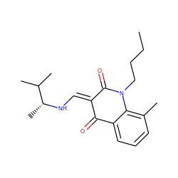 CCCCN1C(=O)/C(=C/N[C@H](C)C(C)C)C(=O)c2cccc(C)c21 ZINC000473108869