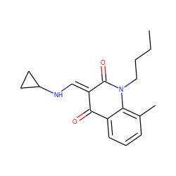 CCCCN1C(=O)/C(=C/NC2CC2)C(=O)c2cccc(C)c21 ZINC000473110900