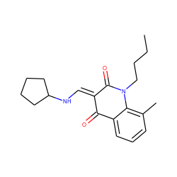 CCCCN1C(=O)/C(=C/NC2CCCC2)C(=O)c2cccc(C)c21 ZINC000473108836