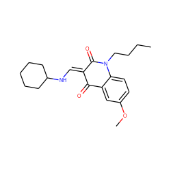 CCCCN1C(=O)/C(=C/NC2CCCCC2)C(=O)c2cc(OC)ccc21 ZINC000473107467