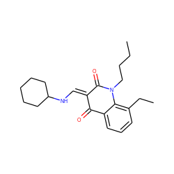 CCCCN1C(=O)/C(=C/NC2CCCCC2)C(=O)c2cccc(CC)c21 ZINC000473108281