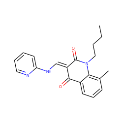 CCCCN1C(=O)/C(=C/Nc2ccccn2)C(=O)c2cccc(C)c21 ZINC000473107999