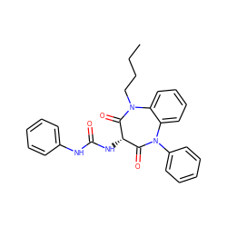 CCCCN1C(=O)[C@@H](NC(=O)Nc2ccccc2)C(=O)N(c2ccccc2)c2ccccc21 ZINC000013813458