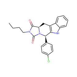 CCCCN1C(=O)[C@H]2Cc3c([nH]c4ccccc34)[C@@H](c3ccc(Cl)cc3)N2C1=O ZINC000013527930