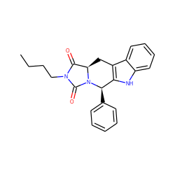 CCCCN1C(=O)[C@H]2Cc3c([nH]c4ccccc34)[C@@H](c3ccccc3)N2C1=O ZINC000013527915