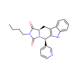 CCCCN1C(=O)[C@H]2Cc3c([nH]c4ccccc34)[C@@H](c3cccnc3)N2C1=O ZINC000002496392