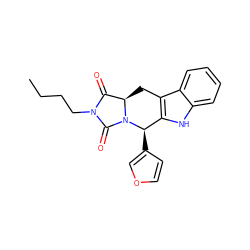 CCCCN1C(=O)[C@H]2Cc3c([nH]c4ccccc34)[C@@H](c3ccoc3)N2C1=O ZINC000012360792