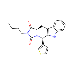 CCCCN1C(=O)[C@H]2Cc3c([nH]c4ccccc34)[C@@H](c3ccsc3)N2C1=O ZINC000013527912