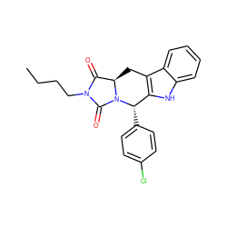 CCCCN1C(=O)[C@H]2Cc3c([nH]c4ccccc34)[C@H](c3ccc(Cl)cc3)N2C1=O ZINC000013527934