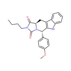 CCCCN1C(=O)[C@H]2Cc3c([nH]c4ccccc34)[C@H](c3ccc(OC)cc3)N2C1=O ZINC000003935899