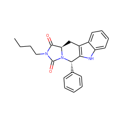 CCCCN1C(=O)[C@H]2Cc3c([nH]c4ccccc34)[C@H](c3ccccc3)N2C1=O ZINC000013527918