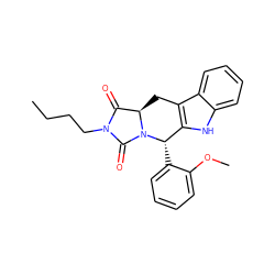 CCCCN1C(=O)[C@H]2Cc3c([nH]c4ccccc34)[C@H](c3ccccc3OC)N2C1=O ZINC000002895814