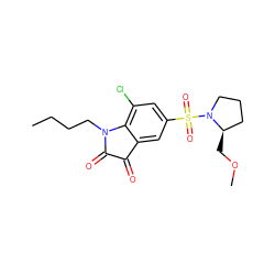 CCCCN1C(=O)C(=O)c2cc(S(=O)(=O)N3CCC[C@H]3COC)cc(Cl)c21 ZINC000299821500