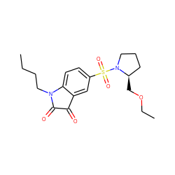 CCCCN1C(=O)C(=O)c2cc(S(=O)(=O)N3CCC[C@H]3COCC)ccc21 ZINC000095604446