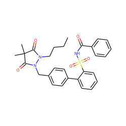 CCCCN1C(=O)C(C)(C)C(=O)N1Cc1ccc(-c2ccccc2S(=O)(=O)NC(=O)c2ccccc2)cc1 ZINC000026580244