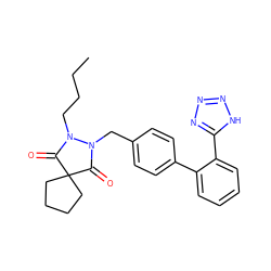 CCCCN1C(=O)C2(CCCC2)C(=O)N1Cc1ccc(-c2ccccc2-c2nnn[nH]2)cc1 ZINC000013491742