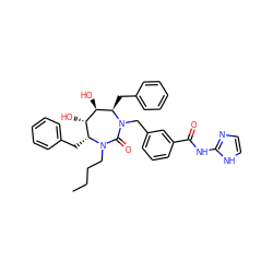 CCCCN1C(=O)N(Cc2cccc(C(=O)Nc3ncc[nH]3)c2)[C@H](Cc2ccccc2)[C@H](O)[C@@H](O)[C@H]1Cc1ccccc1 ZINC000029562959