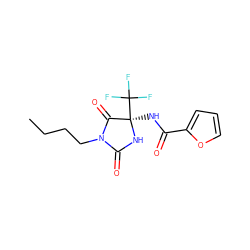 CCCCN1C(=O)N[C@](NC(=O)c2ccco2)(C(F)(F)F)C1=O ZINC000002426749