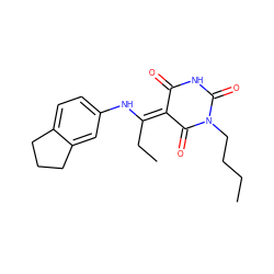 CCCCN1C(=O)NC(=O)/C(=C(/CC)Nc2ccc3c(c2)CCC3)C1=O ZINC000100489591