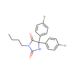 CCCCN1C(=O)NC(c2ccc(Br)cc2)(c2ccc(Br)cc2)C1=O ZINC000013642253