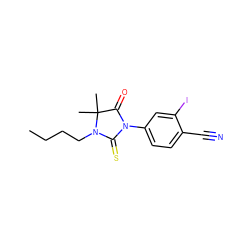 CCCCN1C(=S)N(c2ccc(C#N)c(I)c2)C(=O)C1(C)C ZINC000028394297