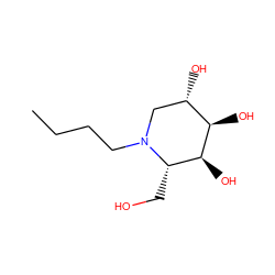 CCCCN1C[C@H](O)[C@@H](O)[C@@H](O)[C@@H]1CO ZINC000011681341