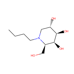 CCCCN1C[C@H](O)[C@@H](O)[C@@H](O)[C@H]1CO ZINC000013719785