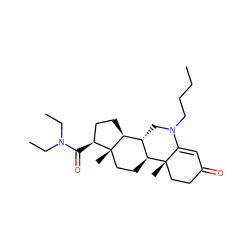 CCCCN1C[C@H]2[C@@H]3CC[C@H](C(=O)N(CC)CC)[C@@]3(C)CC[C@@H]2[C@@]2(C)CCC(=O)C=C12 ZINC000013737933