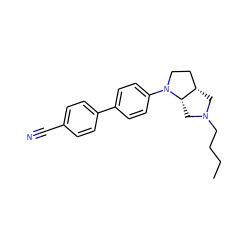 CCCCN1C[C@H]2CCN(c3ccc(-c4ccc(C#N)cc4)cc3)[C@H]2C1 ZINC000058602648