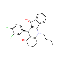 CCCCN1C2=C(C(=O)CCC2)[C@@H](c2ccc(Cl)c(Cl)c2)C2=C1c1ccccc1C2=O ZINC000002826317