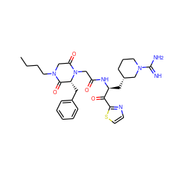 CCCCN1CC(=O)N(CC(=O)N[C@@H](C[C@@H]2CCCN(C(=N)N)C2)C(=O)c2nccs2)[C@H](Cc2ccccc2)C1=O ZINC000026499885