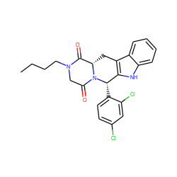 CCCCN1CC(=O)N2[C@@H](Cc3c([nH]c4ccccc34)[C@@H]2c2ccc(Cl)cc2Cl)C1=O ZINC000066111493