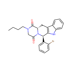 CCCCN1CC(=O)N2[C@@H](Cc3c([nH]c4ccccc34)[C@H]2c2ccccc2Br)C1=O ZINC000049124908