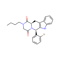 CCCCN1CC(=O)N2[C@H](Cc3c([nH]c4ccccc34)[C@H]2c2ccccc2Br)C1=O ZINC000049784426