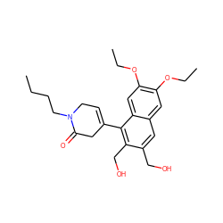 CCCCN1CC=C(c2c(CO)c(CO)cc3cc(OCC)c(OCC)cc23)CC1=O ZINC000026641767