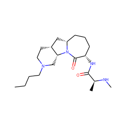 CCCCN1CC[C@@H]2C[C@@H]3CCC[C@H](NC(=O)[C@H](C)NC)C(=O)N3[C@@H]2C1 ZINC000169307838